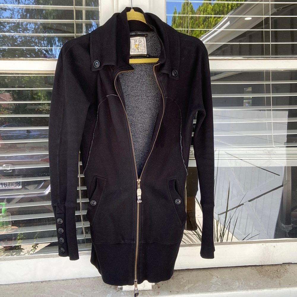 Free People Long  Zip Up Sweatshirt Jacket